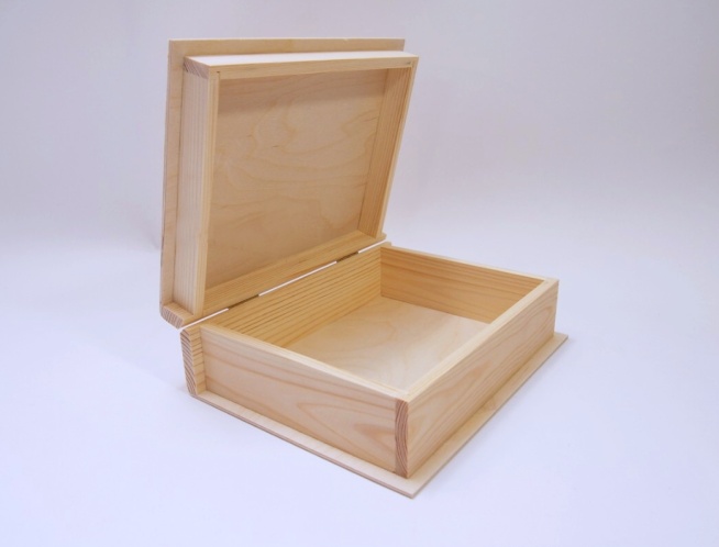 Dřevěná krabička KNIHA větší (24x19x7,5cm)
