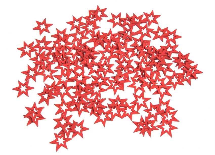Vánoční dekorace HVĚZDIČKY červené 100ks (2,5cm