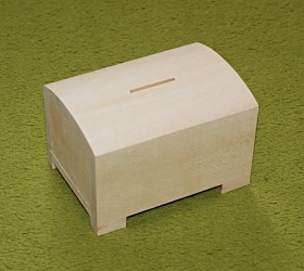 Dřevěná kasička - pokladnička zaoblená