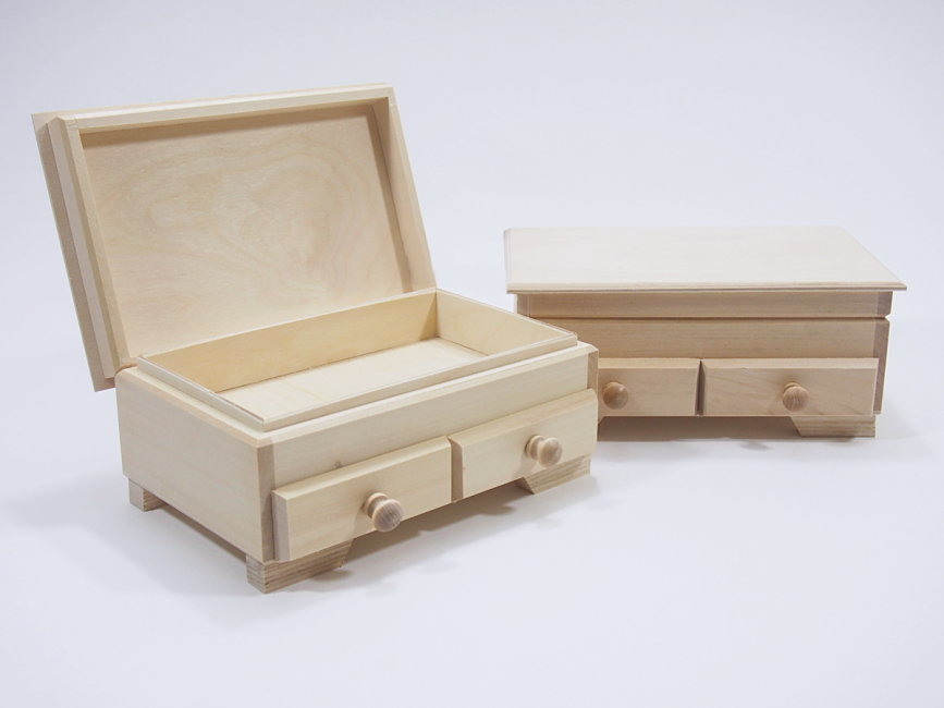 Dřevěná krabička - KOMODA SE 2 ŠUPLÍKY