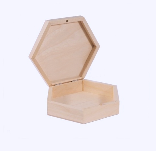 Dřevěná krabička - ŠESTIHRAN malá (15,5x13,5x4cm)