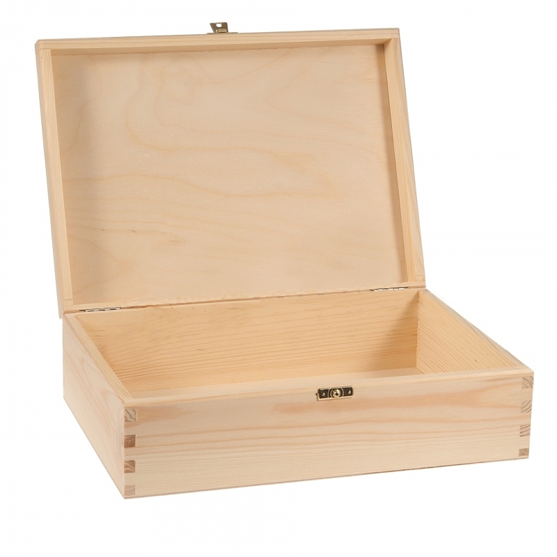 Dřevěná krabička - ŠPERKOVNICE  zlaté kování (33,5x24,5x10)