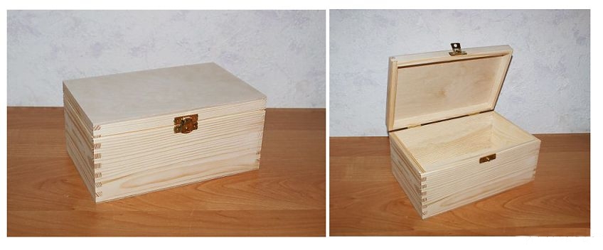 Dřevěná krabička SE ZAPÍNÁNÍM (21,5x14x10cm)