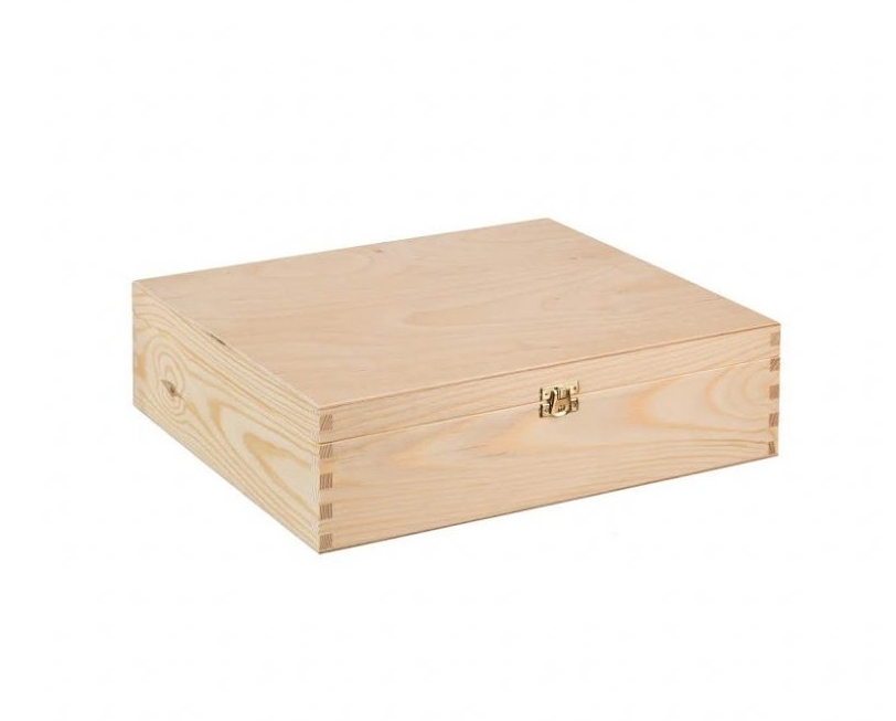 Dřevěná krabička NA 3 VÍNA, alkohol - ZLATÉ KOVÁNÍ
