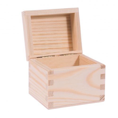 Dřevěná krabička ZAOBLENÁ - 1komora, bez zámku  (9,5x8x8cm)