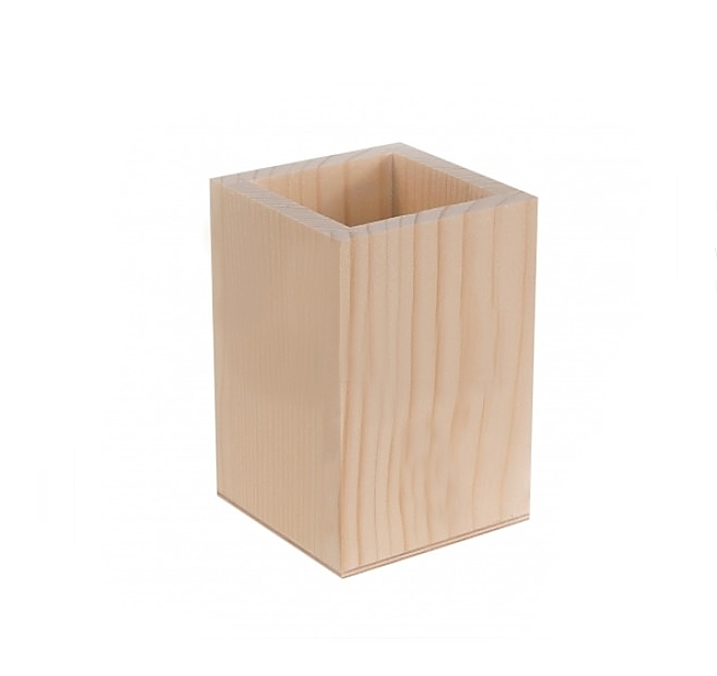 Dřevěný stojánek - TUŽKOVNÍK ČTVEREC (7,5x7,5x11cm)