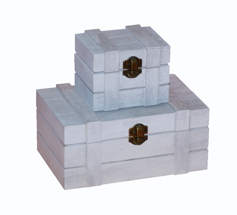 Dřevená  krabička - TRUHLIČKA (menší+větší) , SADA 2ks)