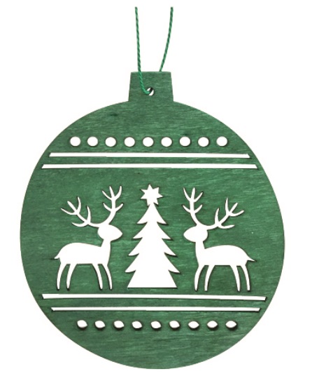 Vánoční dekorace - OZDOBA  zelená (10cm)