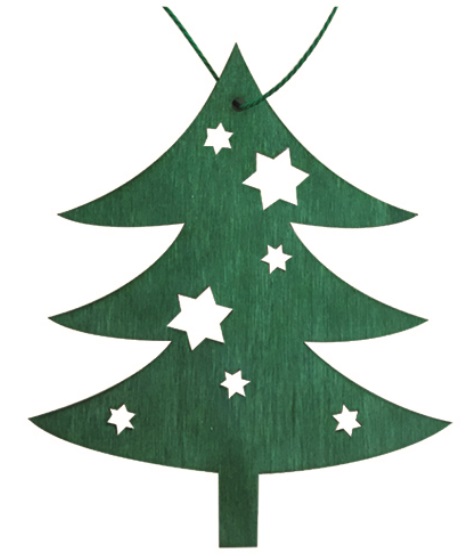 Vánoční dekorace STROMEČEK závěsný zelený (10cm)
