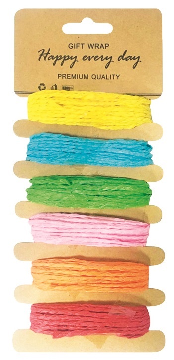 Papírový provázek - SADA (6 barev, 5m)