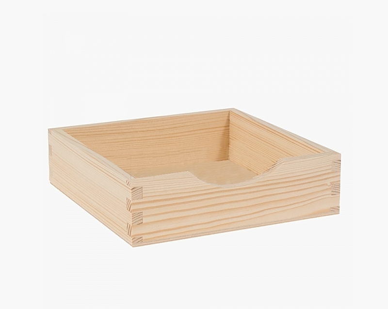 Dřevěná krabička - zásobník na ubrousky  (19,2x19,2x5,5cm)