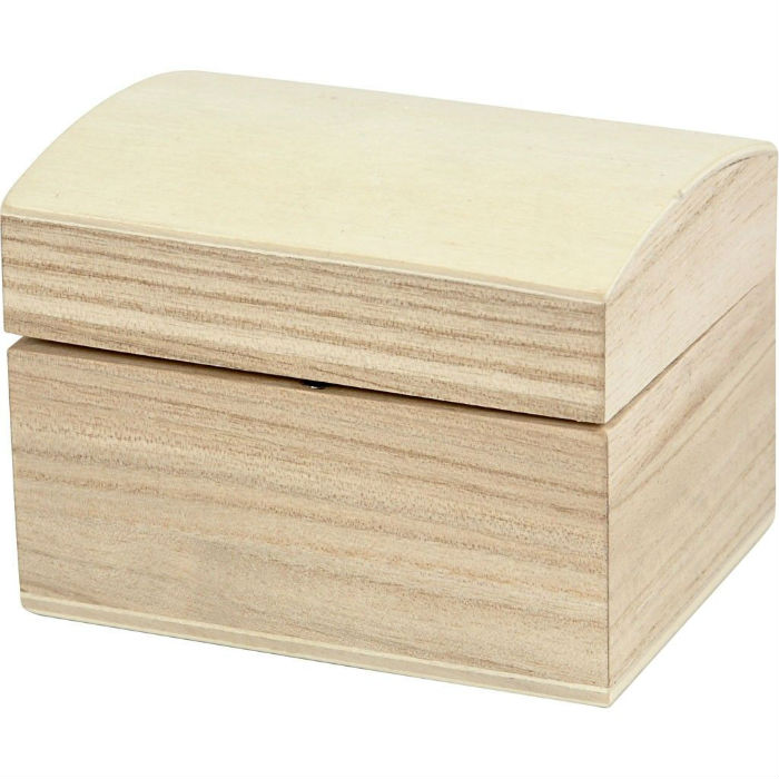 Dřevená  krabička  - ZAOBLENÁ (8x5,7cm)