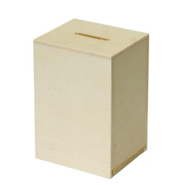 Dřevěná kasička - pokladnička OBDELNÍK (10x7cm)