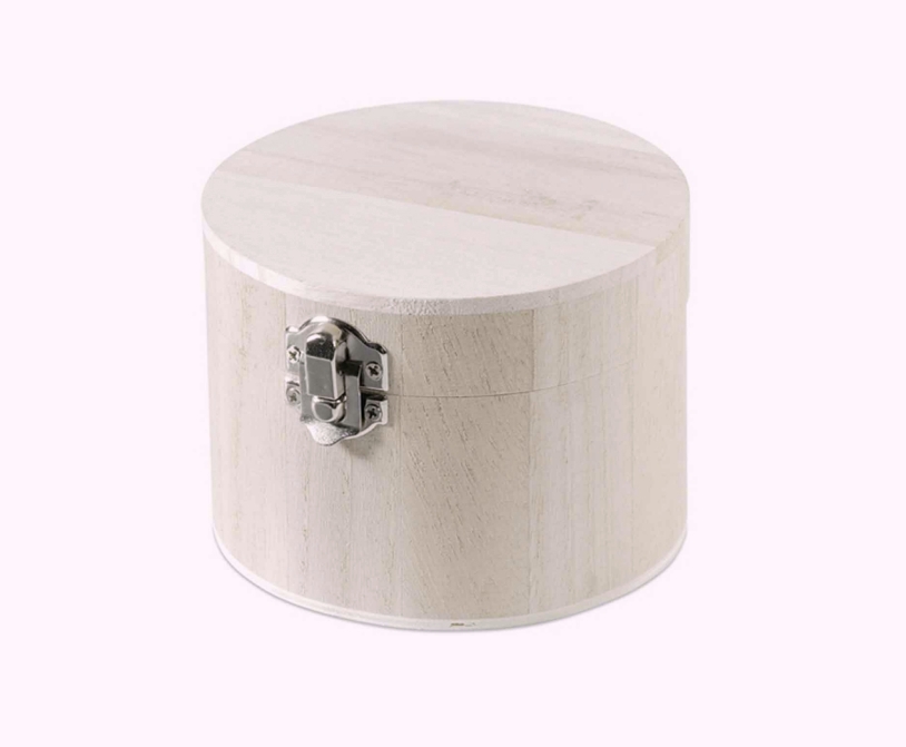 Dřevená  krabička - KULATÁ  (11x8cm)