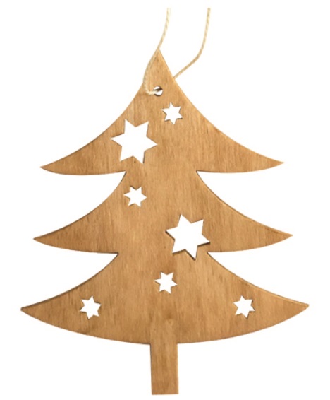 Vánoční dekorace - STROMEČEK závěsný hnědý (10cm)