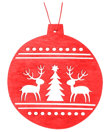 Vánoční dekorace - OZDOBA červená (10cm)