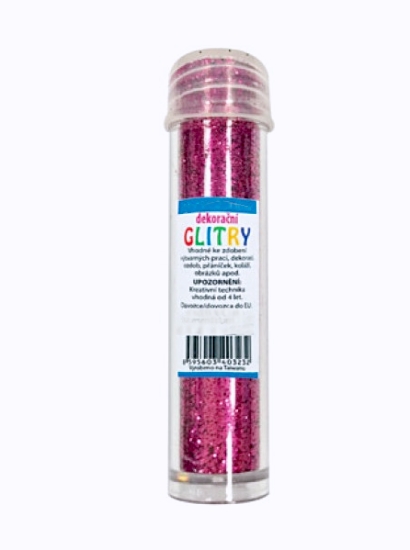 Třpytky - sypké glitry - RUŽOVÉ, 6g