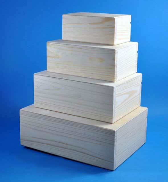 Dřevěné krabičky OBDÉLNÍK, sada  4ks