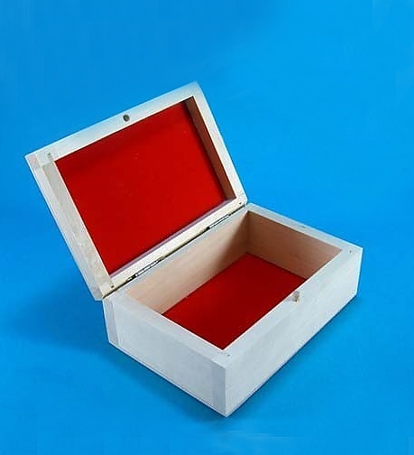 Dřevěná krabička na prstýnky se sametem (12,7x8,8x4,8cm)