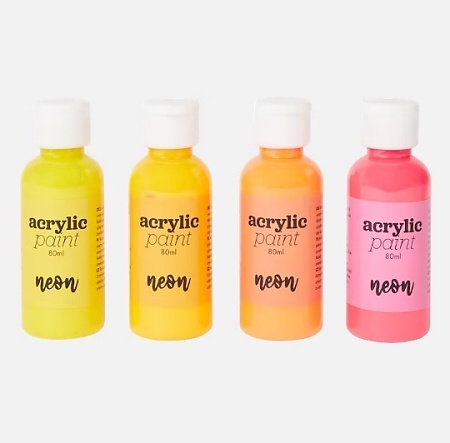 Sada akrylových barev NEON 4ks  (4ksx80ml)