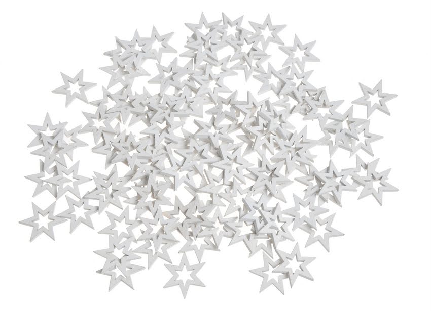 Vánoční dekorace HVĚZDIČKY bílé 100ks (2,5cm