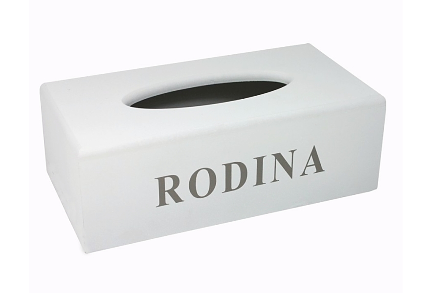 Krabička na kapesníky s nápisem RODINA