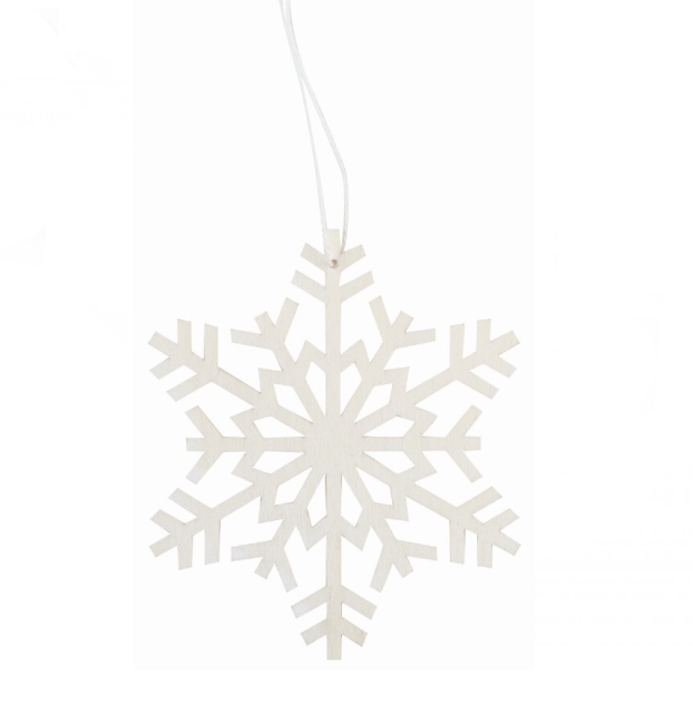 Vánoční dekorace SNĚHOVÁ VLOČKA bílá (10cm)