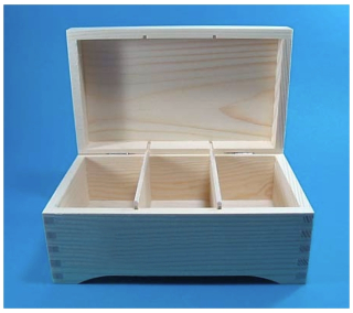 Dřevěná krabička - TRUHLIČKA 3 přihrádky(19,5x9,5x12cm)
